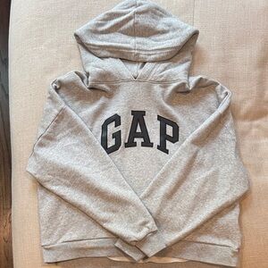 GAP Grey Hoodie with Black Leather Logo